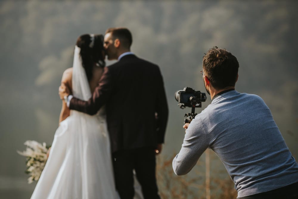 Wedding photographer working